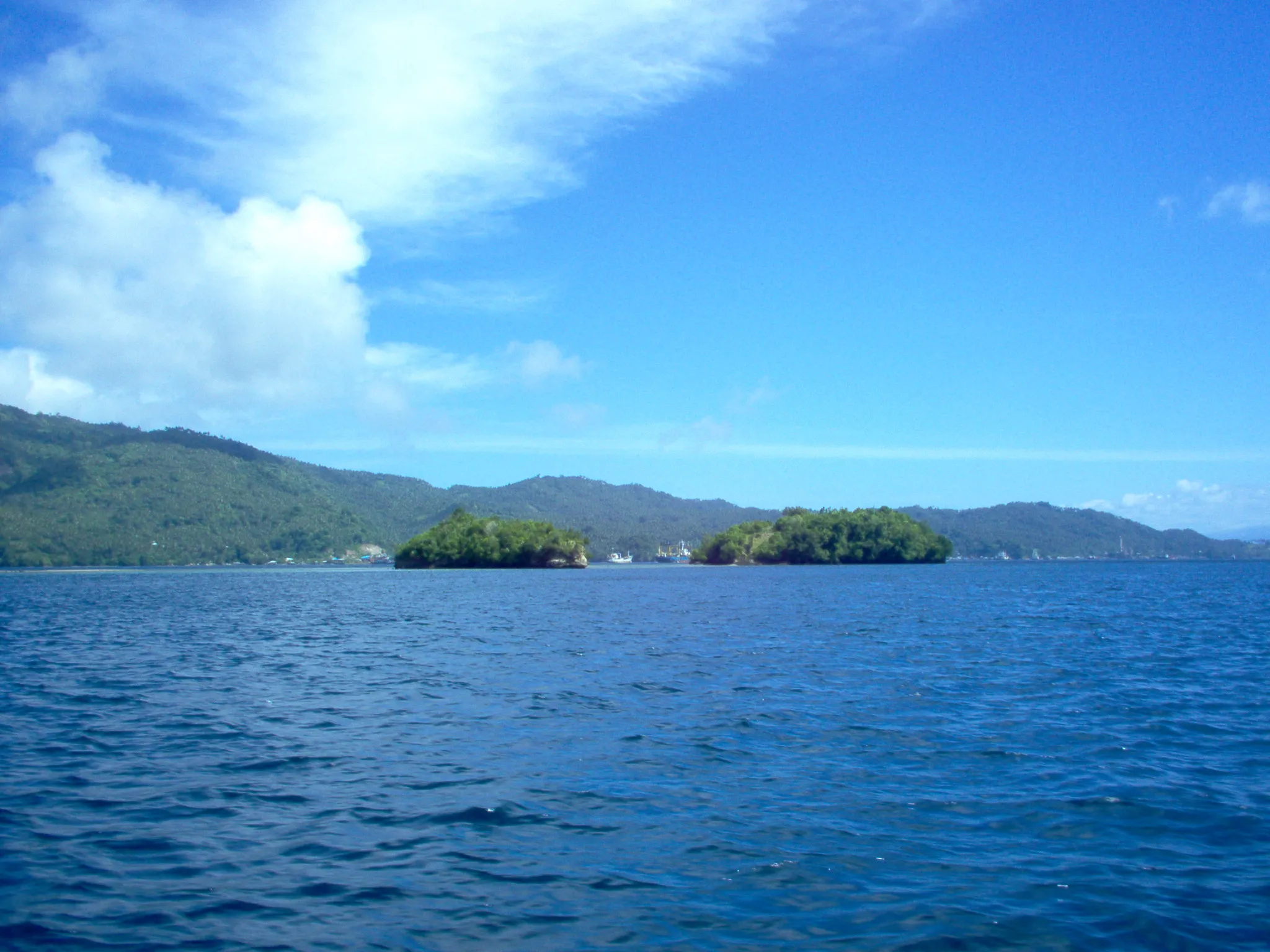 The Lembeh Strait from the mainland side.